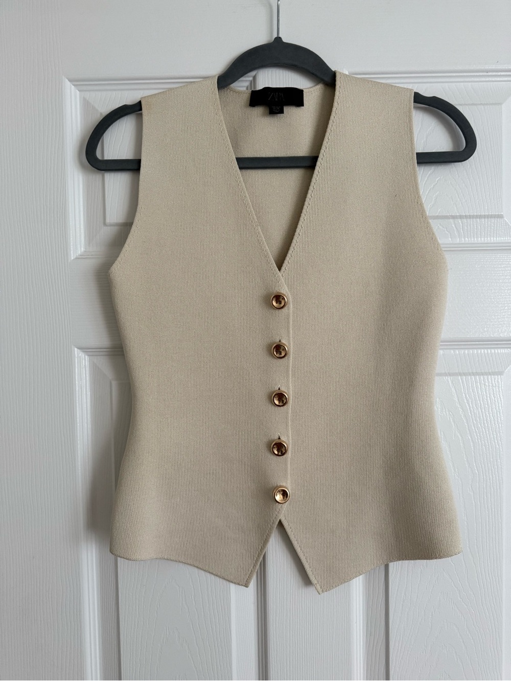 Zara Cream Knit Vest & Midi Skirt Matching Set Small - Picture 2 of 3